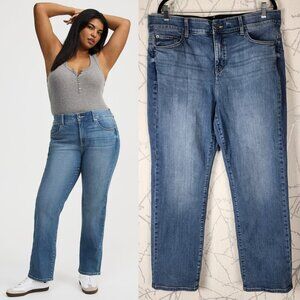 Torrid Medium Wash Stretch Denim High Rise Bombshell Straight Leg Jeans
